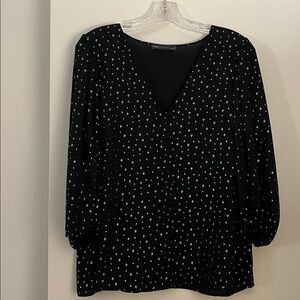 M&S COLLECTION Foil Print V-Neck Button Through Blouse | UK Sz 16 / US Sz 12
